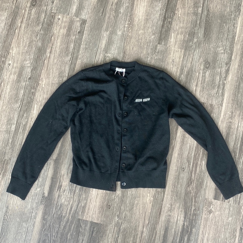 Miu Miu cropped black cardigan size Large, fits like a Small